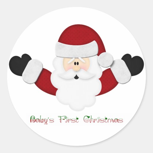 Babys 1 Kerstmis Ronde Sticker (Voorkant)