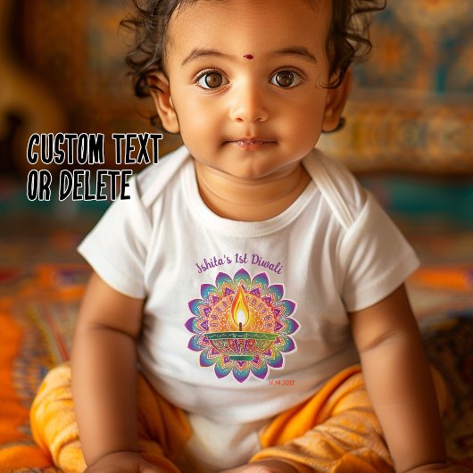 Baby's 1e Diwali met aangepaste naam Romper
