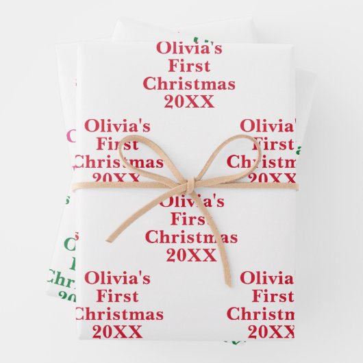 Baby's 1e eerste kerst inpakpapier vel (In situ)