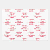 Baby's 1e eerste kerst inpakpapier vel (Voorkant)