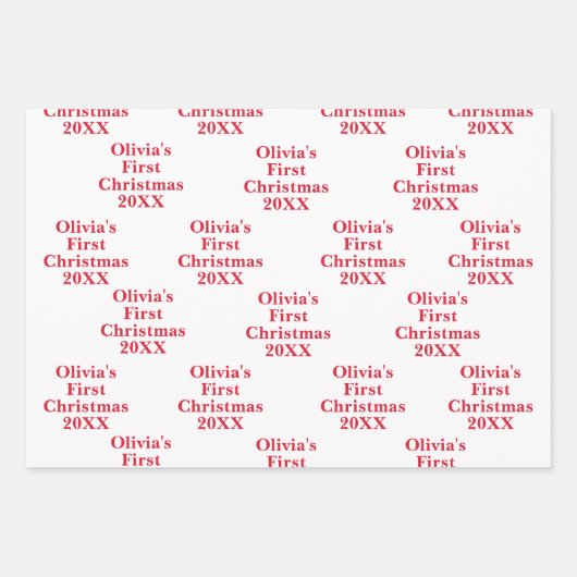 Baby's 1e eerste kerst inpakpapier vel (Voorkant)