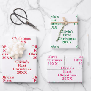 Baby's 1e eerste kerst inpakpapier vel