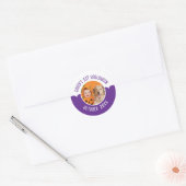 Baby's 1e Halloween Aangepaste Foto Bewerkbare Tek Ronde Sticker (Envelop)