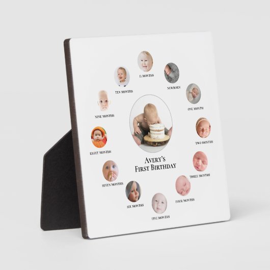 Baby's 1e jaar 12 maanden fotomomenten fotoplaat (Voorkant)