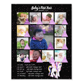BABY'S 1E JAAR FOTOCOLLAGE 20x30 $5 of minder! Foto Afdruk