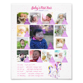 BABY'S 1E JAAR FOTOCOLLAGE 20x30 $5 of minder! Foto Afdruk