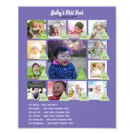 BABY'S 1e JAAR FOTOCOLLAGE 20x30 $5 of minder! Foto Afdruk