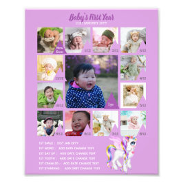BABY'S 1E JAAR FOTOCOLLAGE 20x30 $5 of minder! Foto Afdruk