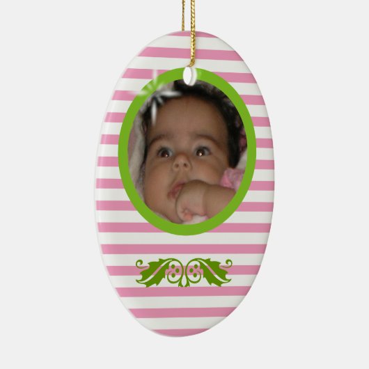 Baby's 1e Kerst Custom Keramisch Ornament (Rechts)