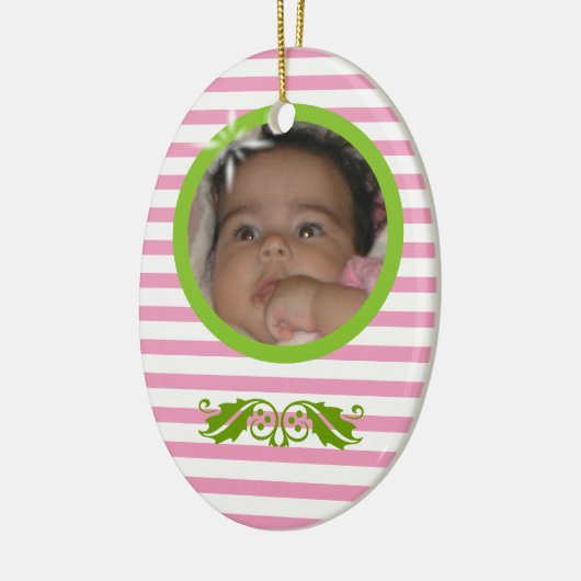 Baby's 1e Kerst Custom Keramisch Ornament (Links)