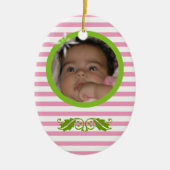 Baby's 1e Kerst Custom Keramisch Ornament (Voorkant)