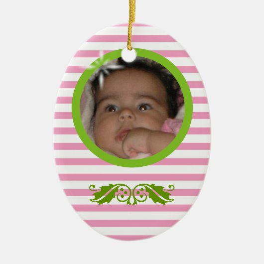 Baby's 1e Kerst Custom Keramisch Ornament (Voorkant)