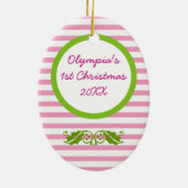 Baby's 1e Kerst Custom Keramisch Ornament (Achterkant)