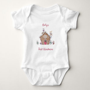 Baby's 1e Kerst Gingerbread House Ice Schaatsen Romper