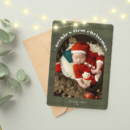 Baby's 1e kerst Kaart | Olive Single-Photo
