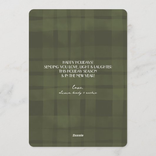 Baby's 1e kerst Kaart | Olive Single-Photo (Achterkant)