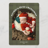 Baby's 1e kerst Kaart | Olive Single-Photo (Voorkant)