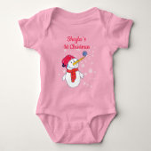 Baby's 1e Kerst Schattigee Sneeuwman Sneeuwvlok Me Romper (Voorkant)