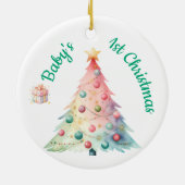 Baby's 1e Kerstbal Keramisch Ornament (Achterkant)