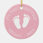 Baby's 1e kerstboom schattig voetafdrukken ornamen keramisch ornament (Voorkant)