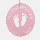 Baby's 1e kerstboom schattig voetafdrukken ornamen keramisch ornament (Links)