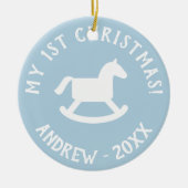 Baby's 1e kerstboom schommelpaard ornament (Voorkant)