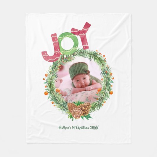 Babys 1e kerstcadeautjes PHOTO Wreater Keepomwille Fleece Deken (Voorkant)