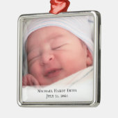 Baby's 1e kerstfoto metalen ornament (Links)