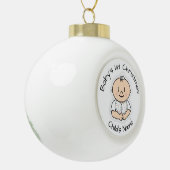 Baby's 1e kerstmeisjesversiering - keramische bal ornament (Links)