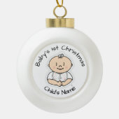 Baby's 1e kerstmeisjesversiering -  keramische bal ornament (Voorkant)
