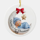 Baby's 1e Kerstmis 2025 Ornament | Slapende Maan (Voorkant)