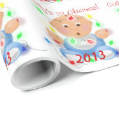 "Baby's 1e Kerstmis" Aangepast omslagpapier Cadeaupapier (Rol Hoek)
