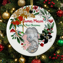 Baby's 1e Kerstmis Botanische Groene Krans Bloemen
