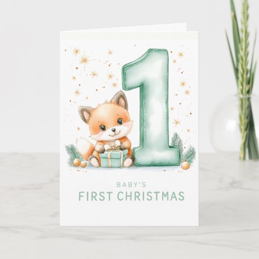 Baby's 1e Kerstmis Feestdagen Kaart (Voorkant)