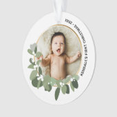 Baby's 1e Kerstmis gepersonaliseerde foto krans Ornament (voorkant)