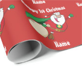 Babys 1e Kerstmis Gepersonaliseerde Superman Santa Cadeaupapier (Rol Hoek)