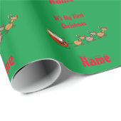 Babys 1e Kerstmis Grappig Glossy Groen Cadeaupapier (Rol Hoek)