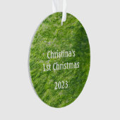 Baby's 1e Kerstmis Groen Zee Moss Natuur Gift Ornament (voorkant)