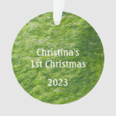 Baby's 1e Kerstmis Groen Zee Moss Natuur Gift Ornament (voorkant)