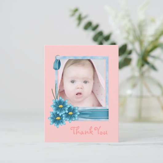 Babys 1e Kerstmis nieuwe Baby Foto Briefkaart (Staand voorkant)