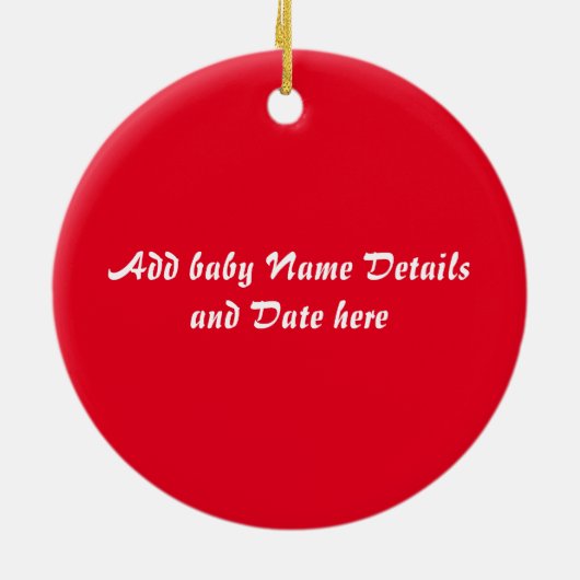 Baby's 1e Kerstmis Persoonlijke Baby Panda Beer Keramisch Ornament (Achterkant)