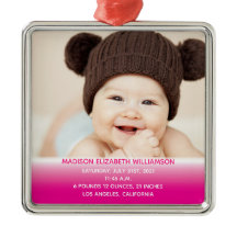 Baby's 1e Kerstmis Roze Keepsake Foto