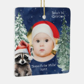 Baby's 1e Kerstmis Santa Raccoon Keramisch Ornament (Rechts)