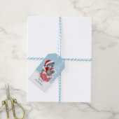 Baby's 1e Kerstmis, Santa Teddy Bear Cadeaulabel (Met Touw)