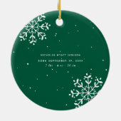 Baby's 1e Kerstmis | Sentimenteel Foto-oudheden Keramisch Ornament (Achterkant)