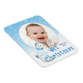 Baby's 1e Kerstmis Sneeuwman Custom Magneet (Rechterzijde)