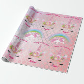 Babys 1e Kerstmis UNICORNS Sparkly Meisjes Genaamd Cadeaupapier (Uitgerold)
