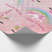 Babys 1e Kerstmis UNICORNS Sparkly Meisjes Genaamd Cadeaupapier (Hoek)