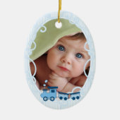 Baby's 1e kerstornamenten keramisch ornament (Voorkant)