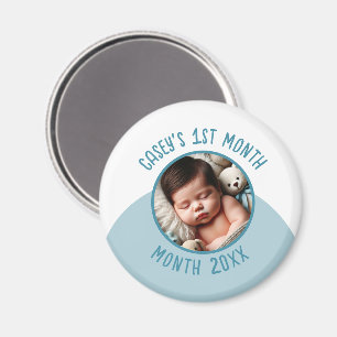 Baby's 1e maand aangepaste foto Voeg naam en jaar Magneet